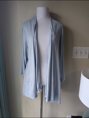 Light Blue Open cardigan - Soft Draped Style Spring